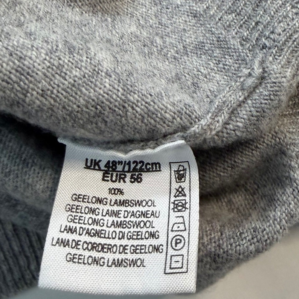 Alan Paine Men Grey V Neck Super Geelong Lambswool Sweater XXL 48 Old Money Core - Picture 3 of 8